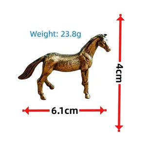 Solid brass horse statue detail with dimensions 6.1cm by 4cm and weight 23.8g