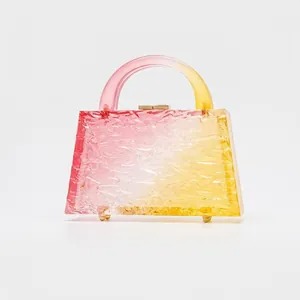 Women Acrylic Evening Bag Gradient Transparent Bubble Texture Fashion Trendy Handbag Magnetic Closure Clutch