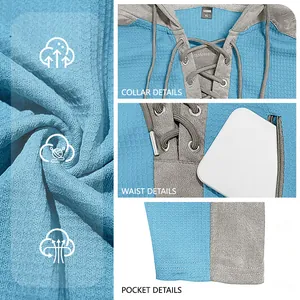 Men's waffle texture hoodie with drawstring neckline and side zipper pockets