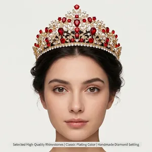 Baroque Luxury Rhinestone Bridal Crown Gold Silver Plated Wedding Tiara For Women Birthday Party Pageant Hair Accessories