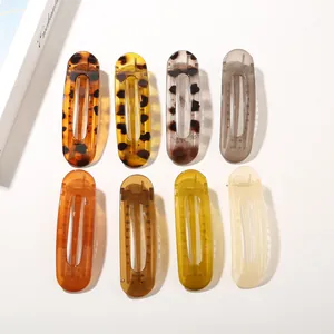 Lot de 8 barrettes à cheveux ovales en acétate aux couleurs marbrées brillantes