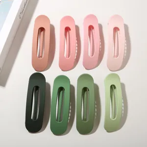 Lot de 8 barrettes à cheveux mates de type bec de canard en tons rose et vert Morandi
