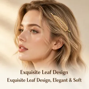 Creative Leaf Shape Zinc Alloy Bobby Pin Elegant Gold Silver Metal Hair Clip Side Clip Fashion Hair Accessory For Women