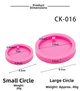 Detailed size specifications for pink circular silicone star pendant and DIY molds