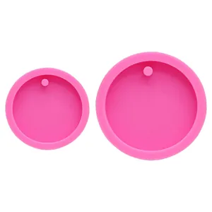 DIY silicone mold for round resin star tags and mirror effect epoxy keychain pendants