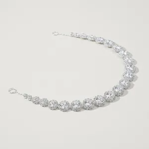 Serre-tête argenté avec grappes de strass ronds pour mariage et accessoires de fête