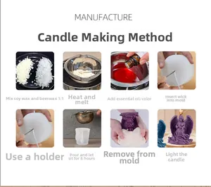 Instructional guide for DIY angel candle making with soy wax and silicone molds