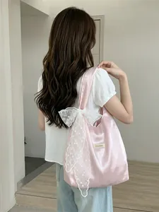 Glossy Satin Tote Bag Satin Texture Soft Shoulder Bag Large Capacity Casual Underarm Handbag For Women Elegant Style