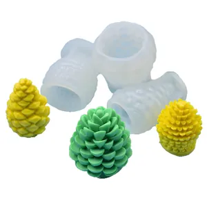 Pinecone shaped silicone molds for DIY soap and candles with realistic scale texture