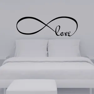 Black infinity symbol love wall sticker for minimalist bedroom or living room decor