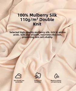 Close-up of 110gsm mulberry silk knit fabric showing luxurious texture and luster