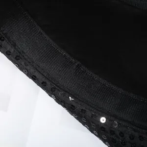 Silver sequins jazz hat with black sequined trim for stage magic performances