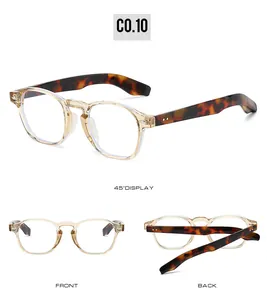 Three-angle view of champagne frame sunglasses with tortoise temples and integrated nose pads