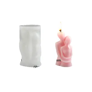 3D romantic embracing couple silicone mold for DIY handmade scented candles