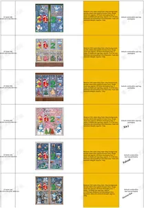 Detailed view of PVC static Christmas window stickers with Santa and snowman patterns