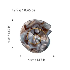 Elegant marble pattern acetate shell hair claw clip with golden spiral wire detail