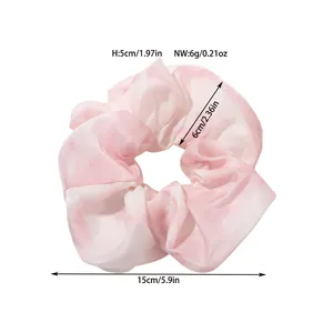 Detailed dimensions of the large pink gradient satin scrunchie with 15cm diameter