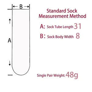Size chart for coral fleece tulip socks showing 31cm length and 8cm width details