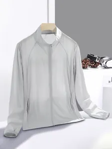 Unisex Sun Protection Jacket UPF50+ Ice Silk UV Resistant Lightweight Breathable Outdoor Sports Skin Clothing Stand Collar