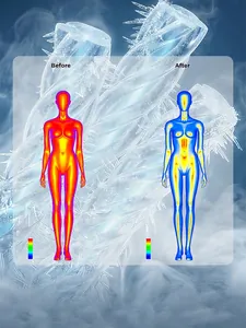 Breathable ice silk sun protection jacket showing cooling effect via thermal imaging