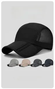 Détail du panneau en maille respirante et du tissu léger sur la casquette de sport
