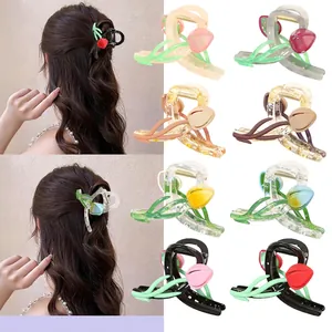 French Style Tulip Hair Claw Clip 3D Floral Lacquer Finish Hairpin Elegant Fairy Sweet Hair Accessory For Women Girly Headwear