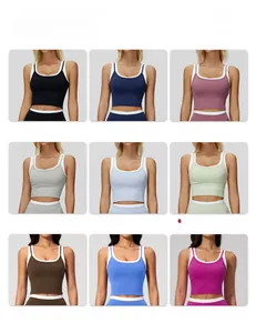Detailed grid showing high-stretch yoga sets in nine vibrant contrasting colors