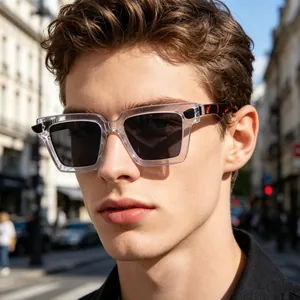 Vintage Square Frame Sunglasses PC Thick Frame UV400 Protection Outdoor Cycling Fashion Eyewear For Men Women
