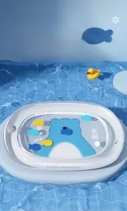 Detail showing thickened PVC material and polar bear print on this pet cooling water mat