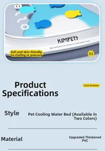 Detail of thickened PVC material on the blue cooling water bed for cats and dogs