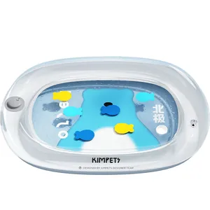 KIMPETS inflatable cooling water mat for cats and dogs with floating toy fish inside