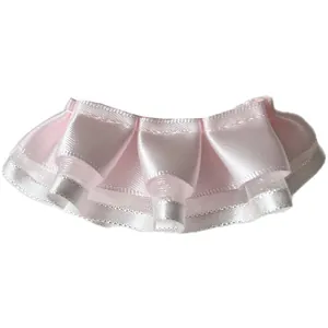 Pink satin pleated lace trim for DIY doll clothes and Lolita dress accessories