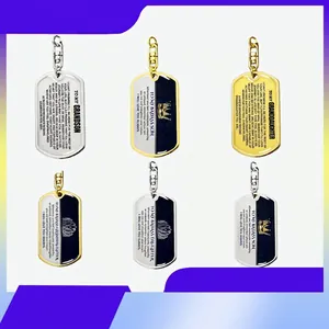 Stainless Steel Dog Tag Keychain Engraved Inspirational Quotes Crown Pendant Keyring For Son Daughter Grandchild