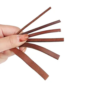 Handmade dark brown leather cord in various widths for DIY jewelry and crafts making