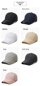 Close-up showing seven colors of quick-dry baseball caps with GLWR GOLF logo