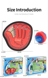 Detailed size specifications for catch and toss ball set with 20cm rackets and 6.5cm balls