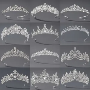 Couronne De Mariage De Luxe En Alliage Künstliche Perle Strass Tiara Pour Femmes Accessoires De Cheveux Princesse Élégants Pour Fête