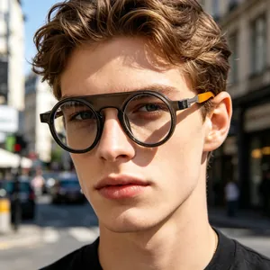 Retro Round Sunglasses Fashion PC Frame UV400 Protection Shades For Men Women Full Frame Metallic Hinge