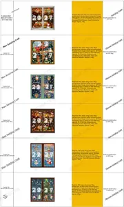 Detail of Christmas static window stickers showing PVC material and multi-pack sets