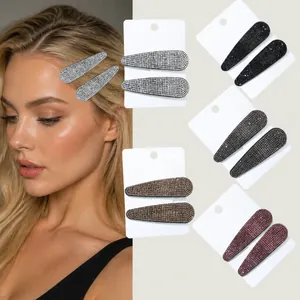 Vintage Luxuriös Strass Wassertropfen Rechteckig BB Haarspangen Set Handgefertigt Galvanisierte Metall Haarnadeln Für Damen Hochzeit Party