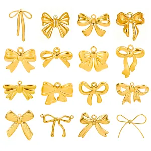 Bow Pendant 304 Stainless Steel DIY Jewelry Accessory Minimalist Fashion For Necklace Making Craft