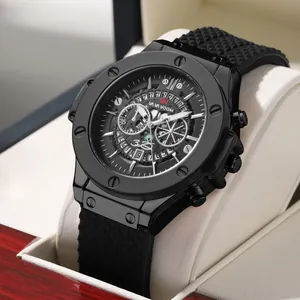 VA VA VOOM Orologio da Uomo Sportivo al Quarzo Impermeabile Cinturino in Silicone Calendario Moda Stile Industriale Cronografo