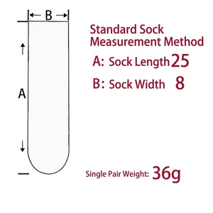 Size guide for vertical stripe silicone anti-slip socks with dimensions and weight info