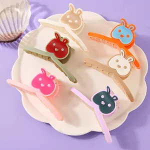 Grande Pince à Cheveux en Plastique PS Mat Style Coréen Design Lapin Ours Cœur Dessin Animé Accessoires de Coiffure pour Femmes Filles