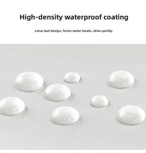 Detail of high-density waterproof umbrella fabric with bionic water-repellent coating