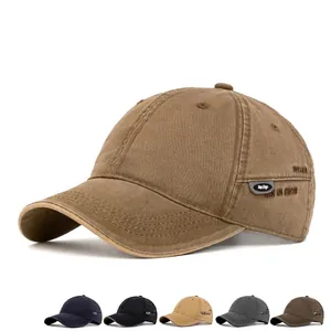 Retro Washed Cotton Baseball Cap Adjustable Curved Brim Sun Protection Outdoor Casual Sport Sun Hat For Men Women