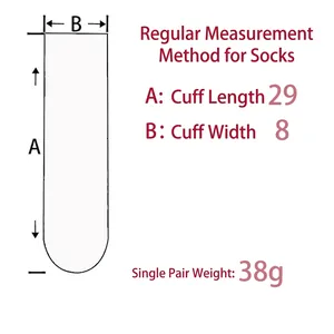 Size guide for winter coral fleece socks showing leg length and width measurements