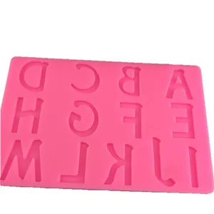 Pink silicone alphabet mold for fondant cake decorating letters A-M baking tools