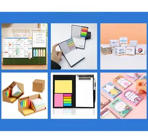 Detailed set of Morandi transparent sticky notes and desktop stationery organizers