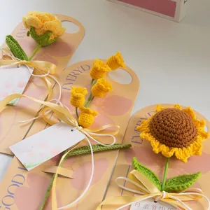 Handmade crochet flower bouquet with sunflowers and roses for Mother's Day gift